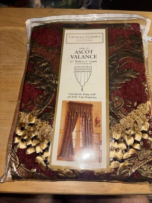 Croscill Red Regent Style # 9399 One ~1~ ASCOT VALANCE  40  W X 27  L