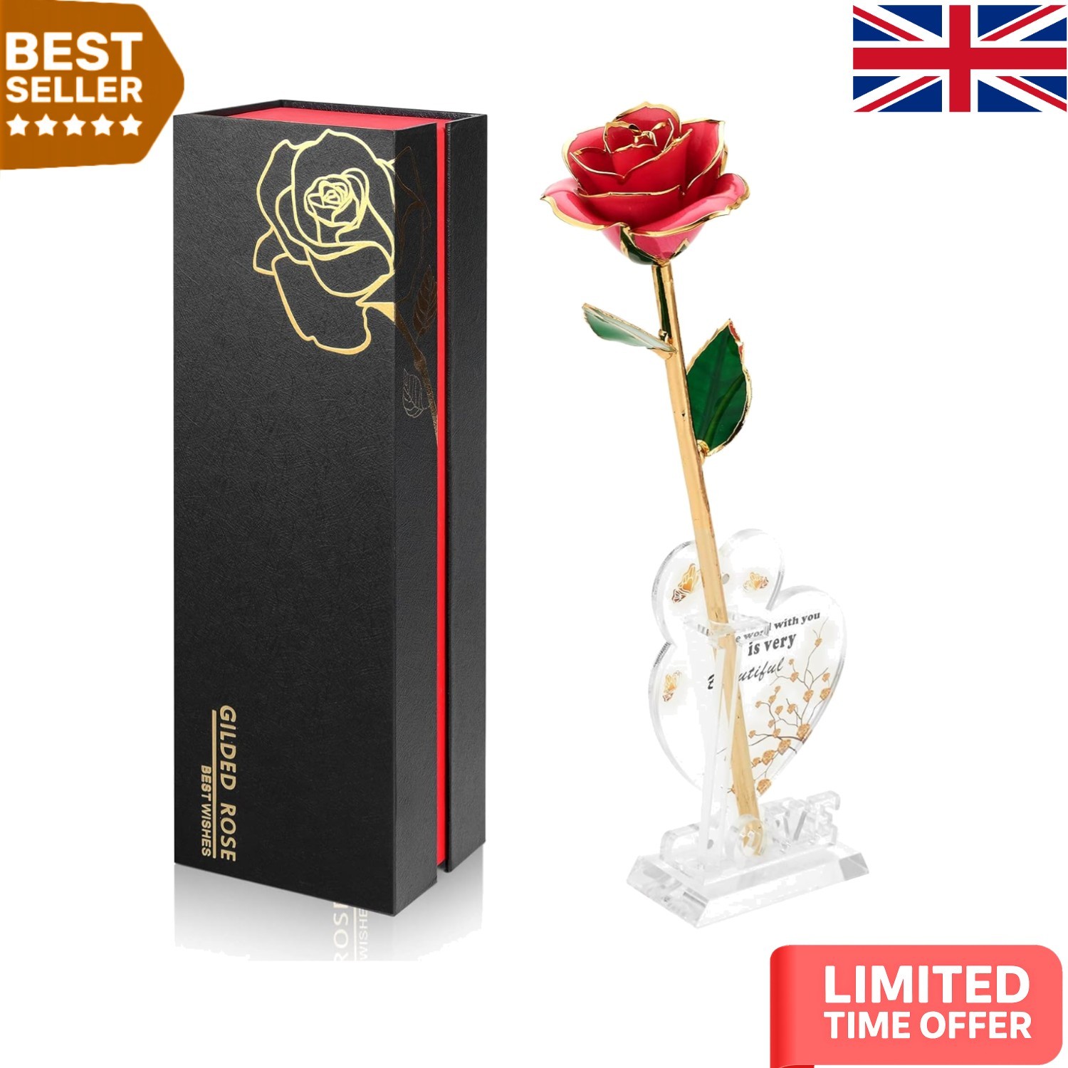 Eternal Love Rose: 24K Gold Dipped Flower—Perfect Birthday & Anniversary Gift