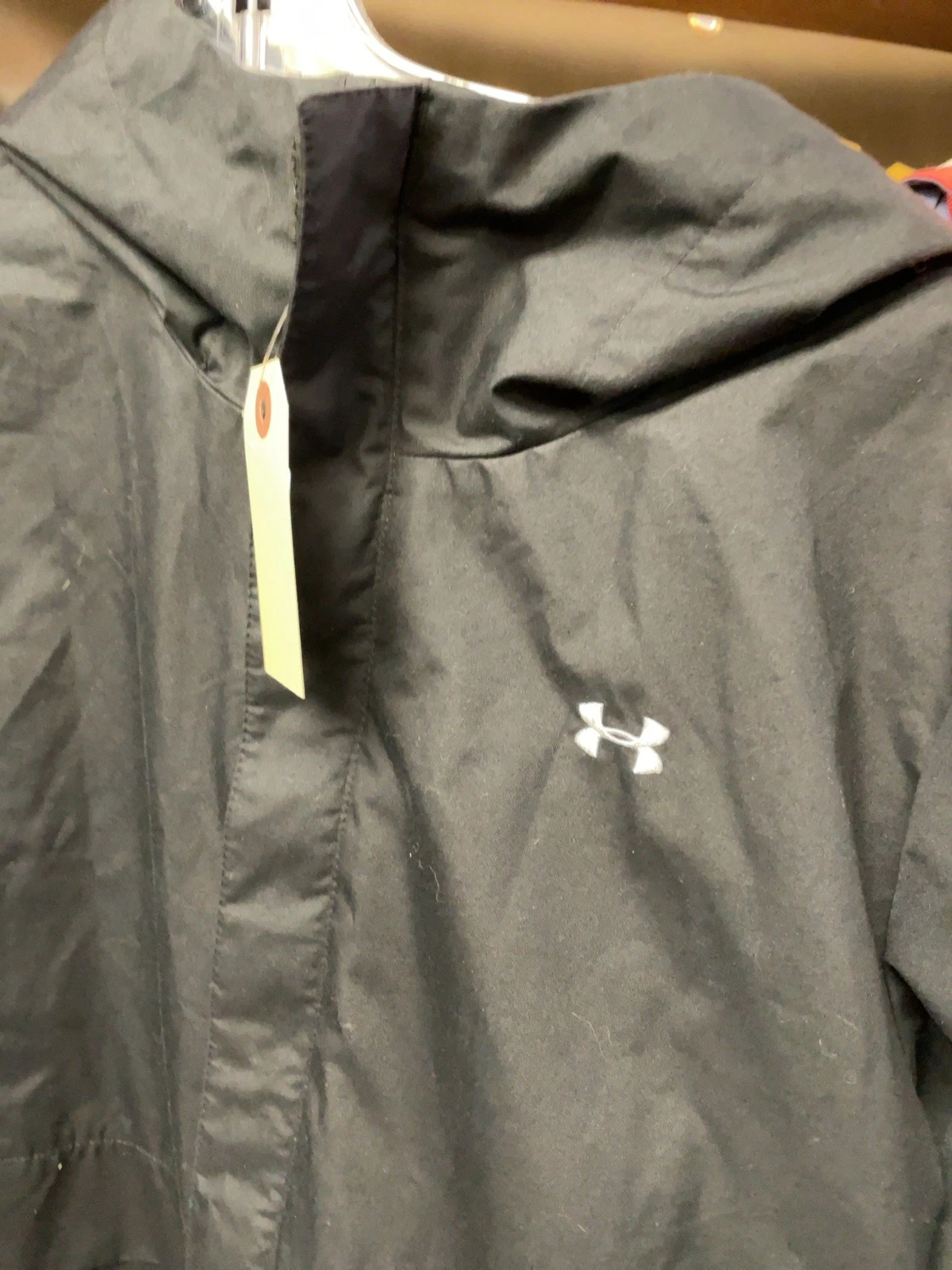 Under Armour UA Storm Rain Jacket Hooded Windbreaker Black Adult Size M Coat image 2