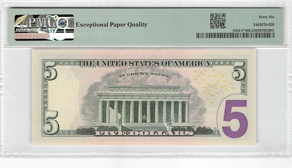 United States 5 Dollars 2006 Fr-1993-F* Star Note PMG 66 EPQ - Image 2 of 2