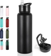 40 Oz Insulated Water Bottle Stainless Steel Metal Water Bottles with Leak Proof