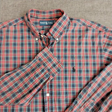 Men's Ralph Lauren Long Sleeve Button Down Shirt Large Classic Fit Red Plaid