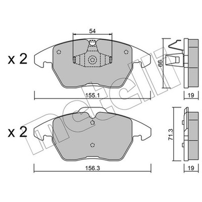 1x ORIGINAL  Metelli 22-0548-1 Bremsbelagsatz, Scheibenbremse Vorne, exkl.