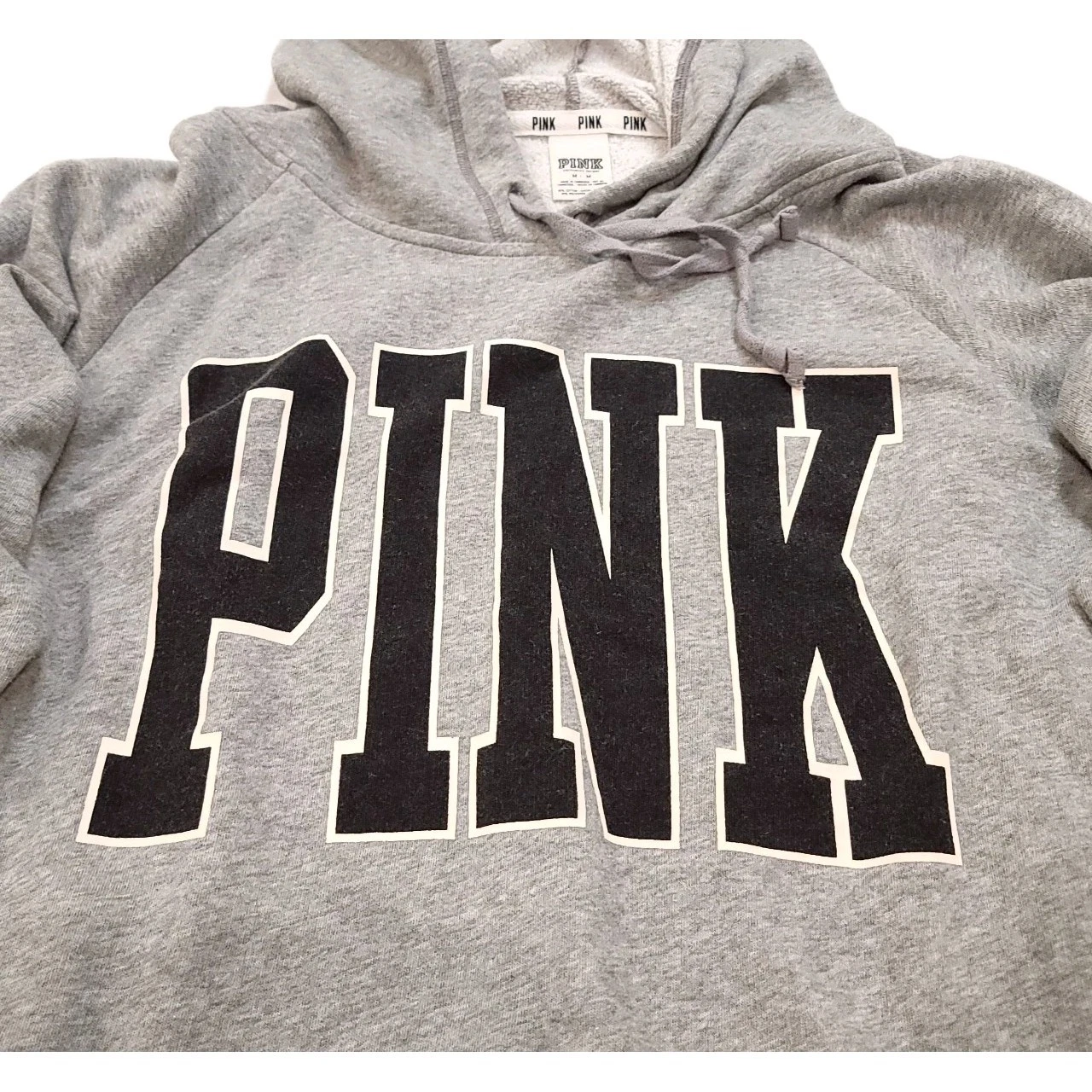UNDERCOVER Felpa con cappuccio oversize rosa Victorias Secret taglia media grigio logo