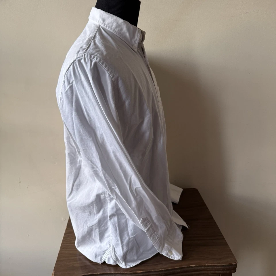 Brooks Brothers Red Fleece Medium White Oxford Button-Down Long Sleeve Shirt - Image 3 of 4