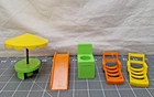 Vintage Fisher Price Little People Swimming Pool Accessories Table Slide Table