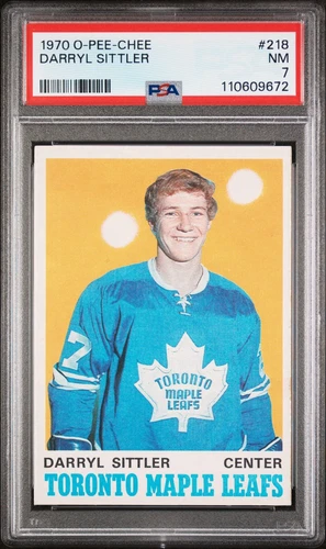 1970 O PEE CHEE OPC #218 DARRYL SITTLER ROOKIE RC PSA 7 TORONTO MAPLE LEAFS