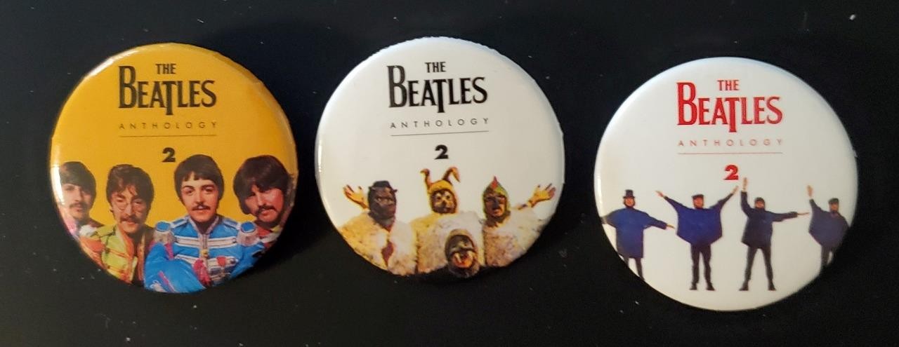 Beatles Original Anthology 2 Promotional buttons! Set of 3