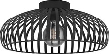 Image of Eglo Mogano 3 Ceiling Light Fixture Flush-Mount Monochrome Black 17in New