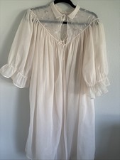 Med. Pink,sheer chiffon,vintage peignoir,for nightgown,negligee,robe,cover up
