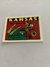 KANSAS, Vintage Travel Decal / Vinyl Sticker, Luggage Label