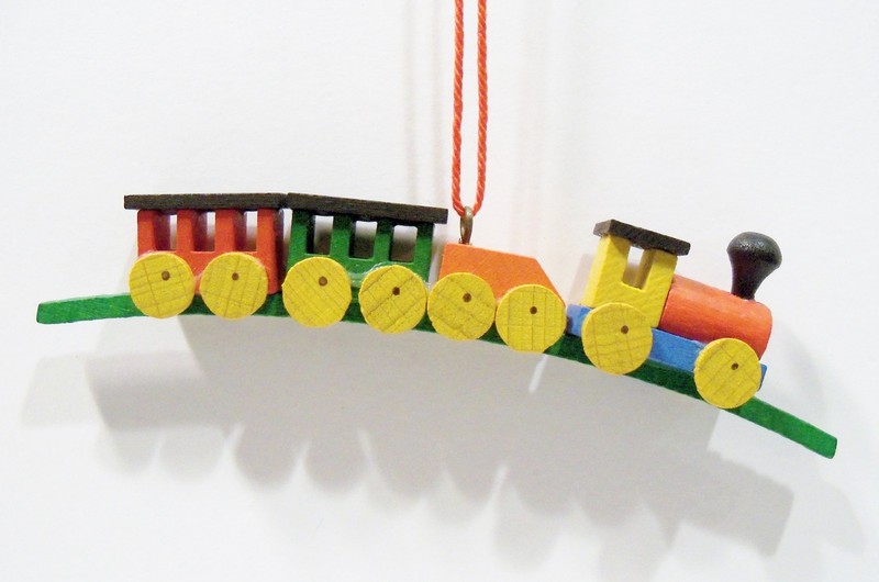 Erzgebirge Germany Train Choo Choo Arch Track Wooden Wood Ulbricht Vntg Ornament