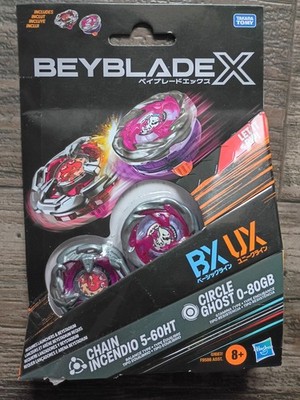 Hasbro Takara Tomy Beyblade X Circle Ghost 0-80GB Chain Incendio 5-60HT Two Pack