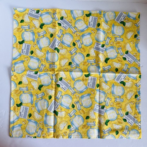 Set of 4 Handmade 100% Cotton Reversible Double Sided Napkins Lemonade Floral - Picture 5 of 6