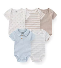 5 Pcs/Lot Four Seasons Fashion Cartoon Short Sleeve Baby Boy Girl Bodysuits A