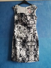 BNWT Lipsy Mono Black White Print Sleeveless Pencil Dress Size 12 RRP £55