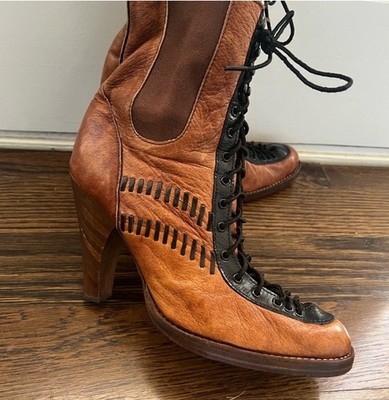 BECCA MOON BOOTIES- black/brown size 9 $658