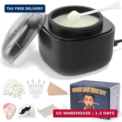Nose Wax Kit Men, Nose Ear Hair Waxing Kit with 100g Wax, 40 Sticks, Nose Ear Ha