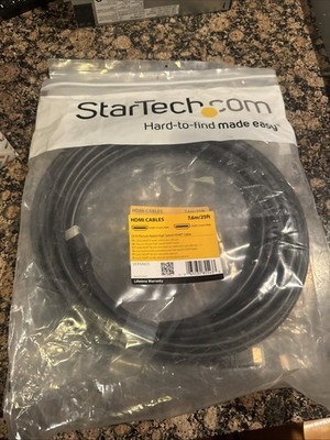 StarTech 25ft Plenum HDMI Cable 4K High Speed In-Wall Cord CMP 7.5m HDPMM25
