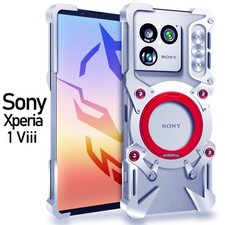 Metal Mechanical Rimless Case For Sony Xperia 1 VIII VII V 360 Ring Holder Cover
