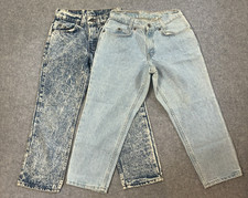 Vintage Levis Jeans Kids Boys Blue Denim 550 505 Orange Tab 90s USA Lot Husky