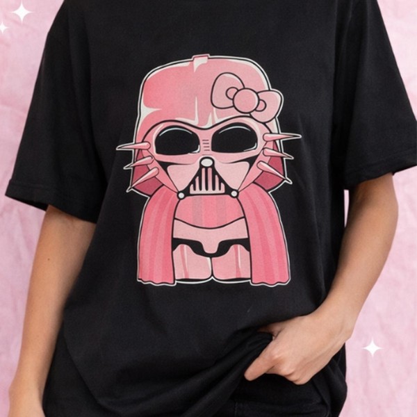 Hello Kitty Darth Vader Tee Y2K Star Wars Graphic T Shirt Indie Streetwear