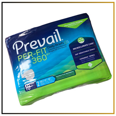 Prevail Per-Fit 360 Size 2 Adult Diapers Maximum Absorbency 18ct Pack of 4