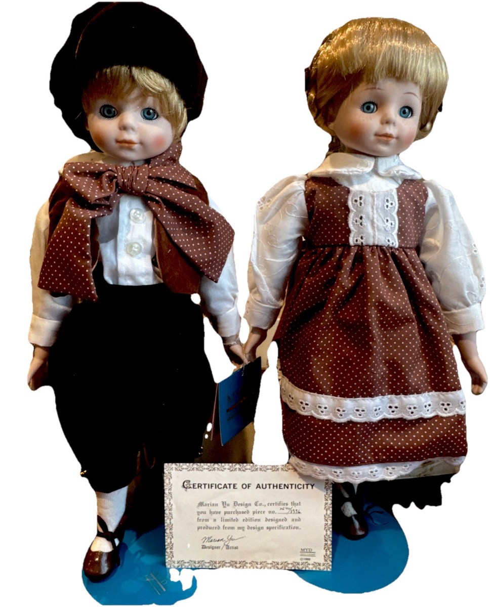 MYD 　Marian Yu Designs　人形　2体セット Vintage Marian Yu Designs Porcelain Doll Pair 1987 MYD Inc Boxed