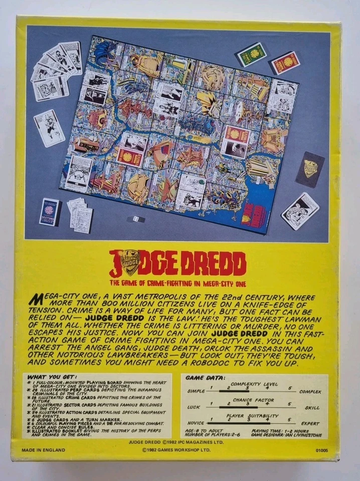 Judge Dredd The Game of Crime Fighting 1982 - Vintage Games Workshop Board Game - Image 2 of 4