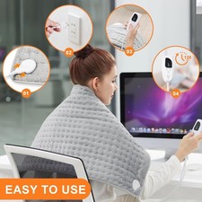 Electric Heating Pad For Back Pain Cramps Relief 40"x20" 6 Level Auto Shut Off