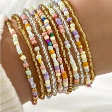 Boho Multi-Layered Beaded Bracelet Set - 11 pieces  NWT  One Size