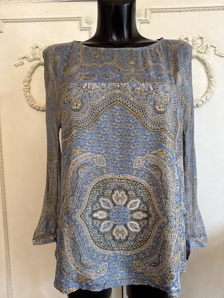 Women Massimo Dutti Shirt Blue Silk 38 / M / 46