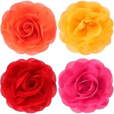 WILLBOND 4pcs Dog Collar Flower PET Bow Accessories, 4 Colors Style 5