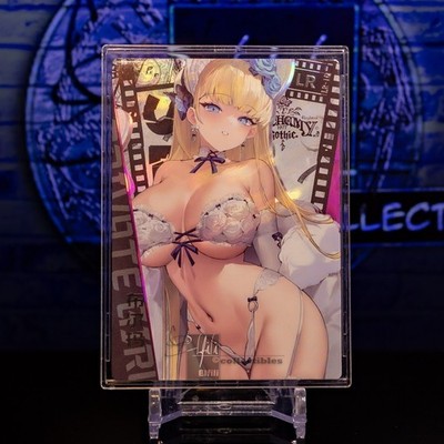Toki Roman Rose Goddess Waifu Card Premium Gold Holo Foil Private Girl LR Blue