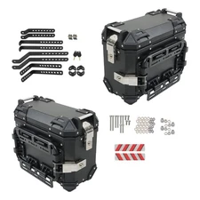 LABLT 36L Hard Saddlebags Motorcycle Tour Trunk Luggage & Mounting Bracket 2 pcs