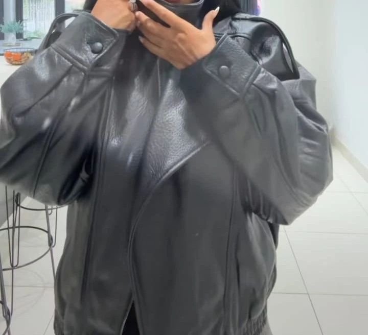 ZARA BLACK FAUX LEATHER JACKET - LARGE, NEW WITH TAGS - Image 2 of 4