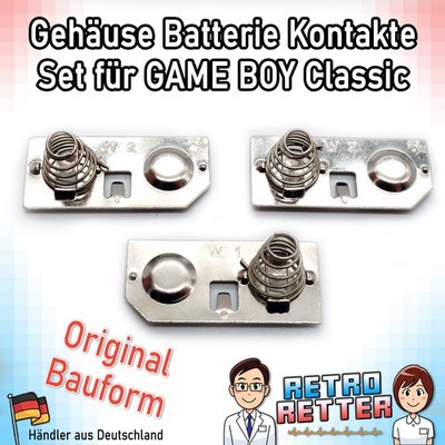3x Premium Batteriekontakte für GameBoy Classic - Wie Original - DMG Fach Feder