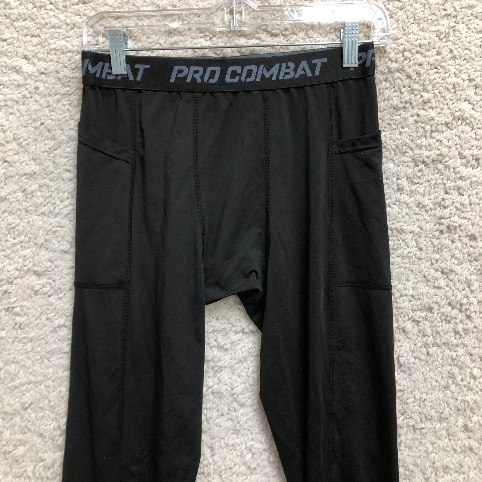 HYCOPROT Pro Combat Leggings Large Adult Black Compression Stretch Pull On Mens - product detail image 2