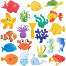 Bathtub Non-Slip Stickers for Shower - 20 PCS Large Anti-Slip Cute Sea Creature 