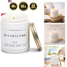 Sea Salt  Sage Candle - Summer Scented Soy Candles for Home - Coastal Decor ...