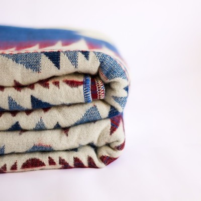 ALPACA WOOL BLANKET THROW XL KING 90x75 REVERSIBLE THICK & WARM HANDMADE ECUADOR