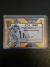 2023-24 Prizm Draft Kendric Davis College Penmanship Gold #8/10 RC Auto