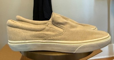 Polo Ralph Lauren Big Pony Canvas Slip On Sneakers Beige Men's 9 Est Sample