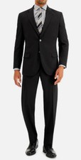 Nautica Mens Black Stretch Modern fit 2 Piece Suit 40 L / 34W NEW 395 NA000277