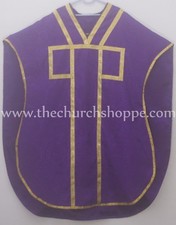 Casulla NUEVA VIOLETA. Conjunto de estola y masa estilo St. Philip Neri, NUEVO