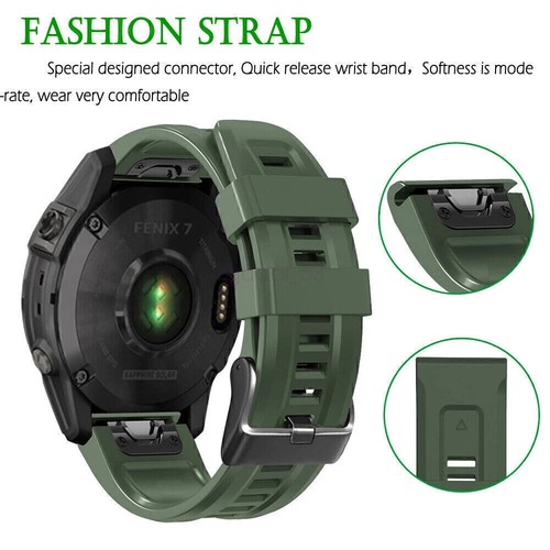 For Garmin Fenix7 7X fenix6 6X fenix5 5X Silicone Strap Replacement Sport Band - Picture 4 of 29