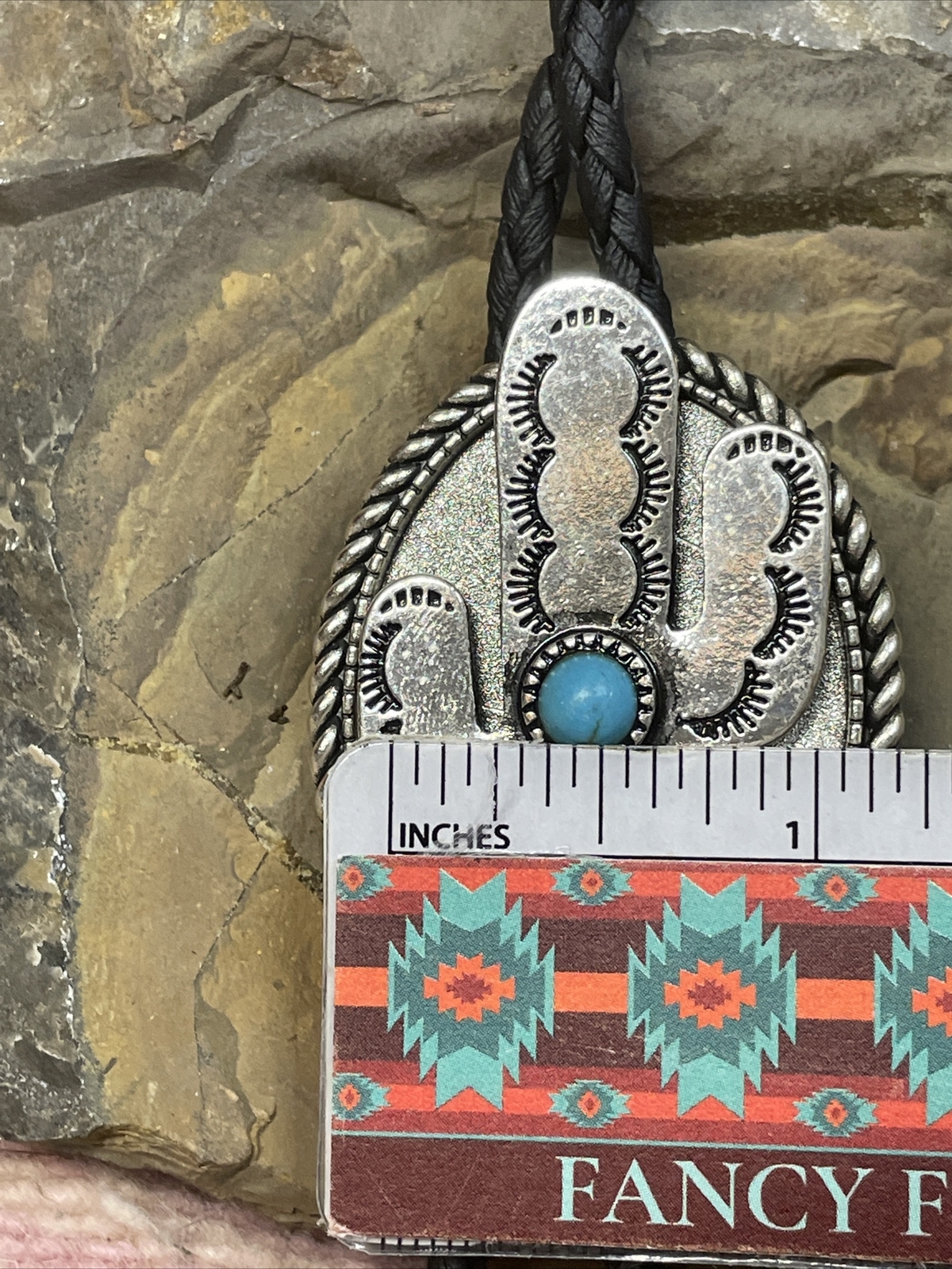 Saguaro Cactus Turquoise Silver Bolo Tie Western Southwest WEDDING Fall Festival