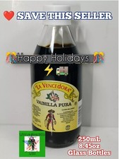 One 1 La Vencedora Pure Mexican Vanilla Extract Glass 8.45oz/250mL Glass