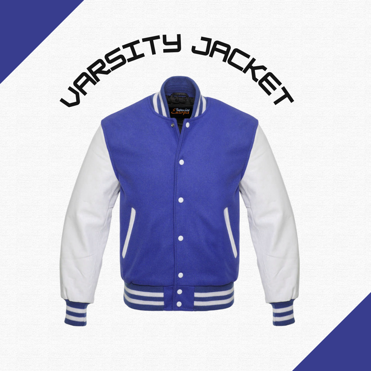 Men's Bomber Woo Jacket Varsity Letterman Baseball Snap Button