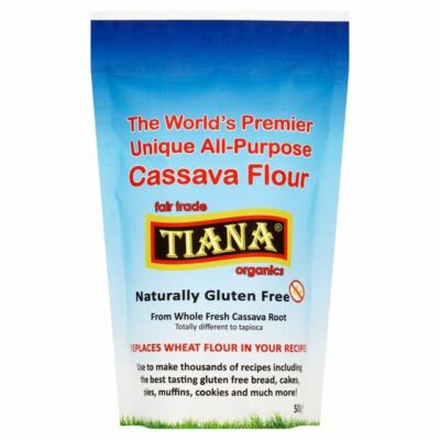 Tiana Fairtrade Organics All Purpose Cassava Gluten Free Flour - 500g (1.1lbs)